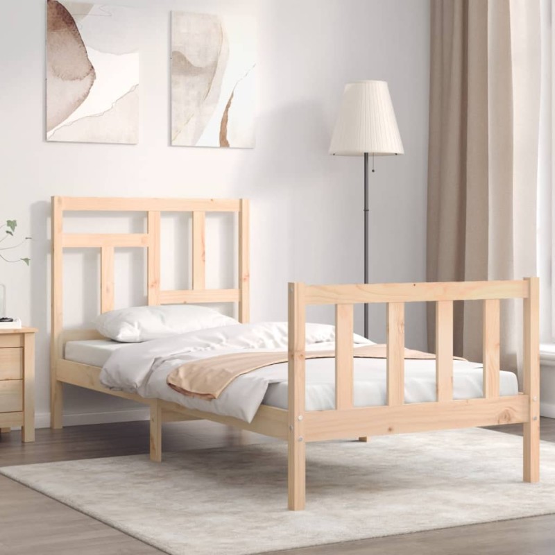 vidaXL Massivholzbett mit Kopfteil vidaXL Massivholzbett mit Kopfteil