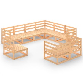 vidaXL 9-tlg. Garten-Lounge-Set Massivholz Kiefer