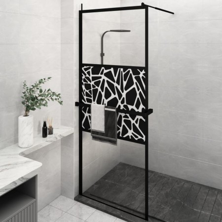 vidaXL Duschwand mit Ablage für Walk-In-Dusche Schwarz 80x195 cm ESG