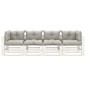 vidaXL Garten-Palettensofa 4-Sitzer mit Kissen in Taupe Holz vidaXL Garten-Palettensofa 4-Sitzer mit Kissen in Taupe Holz