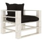 vidaXL 7-tlg. Garten-Lounge-Set Paletten mit Kissen in Schwarz Holz vidaXL 7-tlg. Garten-Lounge-Set Paletten mit Kissen in Schwarz Holz
