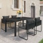 vidaXL 5-tlg. Garten-Essgruppe PVC Rattan Schwarz vidaXL 5-tlg. Garten-Essgruppe PVC Rattan Schwarz