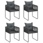 vidaXL 5-tlg. Garten-Essgruppe PVC Rattan Schwarz vidaXL 5-tlg. Garten-Essgruppe PVC Rattan Schwarz