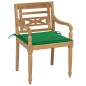 vidaXL Batavia-Stühle 2 Stk. mit Grünen Kissen Teak Massivholz vidaXL Batavia-Stühle 2 Stk. mit Grünen Kissen Teak Massivholz