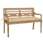 vidaXL Batavia-Gartenbank mit Beigem Kissen 120 cm Teak Massivholz vidaXL Batavia-Gartenbank mit Beigem Kissen 120 cm Teak Massivholz