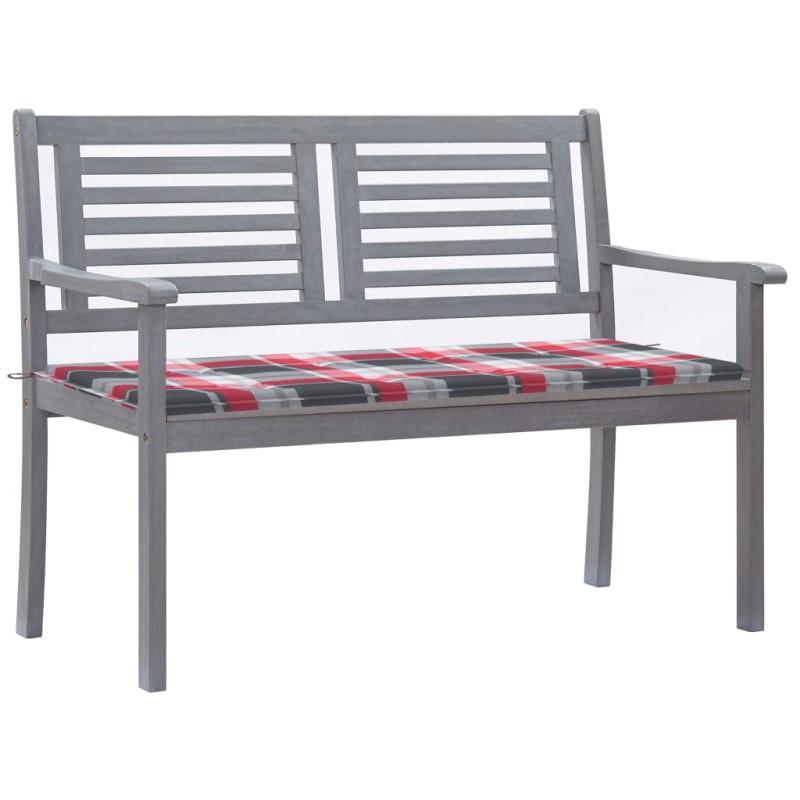 vidaXL 2-Sitzer-Gartenbank mit Auflage 120 cm Grau Eukalyptusholz vidaXL 2-Sitzer-Gartenbank mit Auflage 120 cm Grau Eukalyptusholz