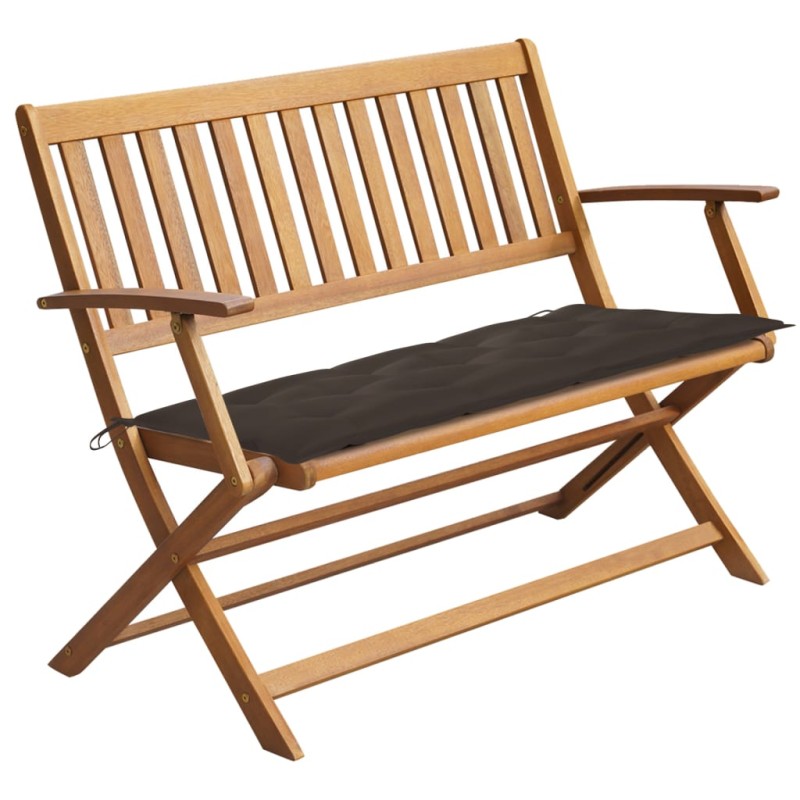 vidaXL Gartenbank mit Auflage 120 cm Massivholz Akazie vidaXL Gartenbank mit Auflage 120 cm Massivholz Akazie