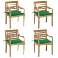 vidaXL Batavia-Stühle mit Kissen 4 Stk. Massivholz Teak vidaXL Batavia-Stühle mit Kissen 4 Stk. Massivholz Teak