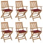 vidaXL Klappbare Gartenstühle 6 Stk. mit Kissen Massivholz Akazie vidaXL Klappbare Gartenstühle 6 Stk. mit Kissen Massivholz Akazie
