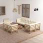 vidaXL 9-tlg. Garten-Lounge-Set mit Kissen Massivholz Kiefer vidaXL 9-tlg. Garten-Lounge-Set mit Kissen Massivholz Kiefer