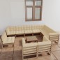 vidaXL 11-tlg. Garten-Lounge-Set mit Kissen Honigbraun Massivholz vidaXL 11-tlg. Garten-Lounge-Set mit Kissen Honigbraun Massivholz