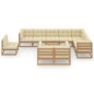 vidaXL 11-tlg. Garten-Lounge-Set mit Kissen Honigbraun Massivholz vidaXL 11-tlg. Garten-Lounge-Set mit Kissen Honigbraun Massivholz
