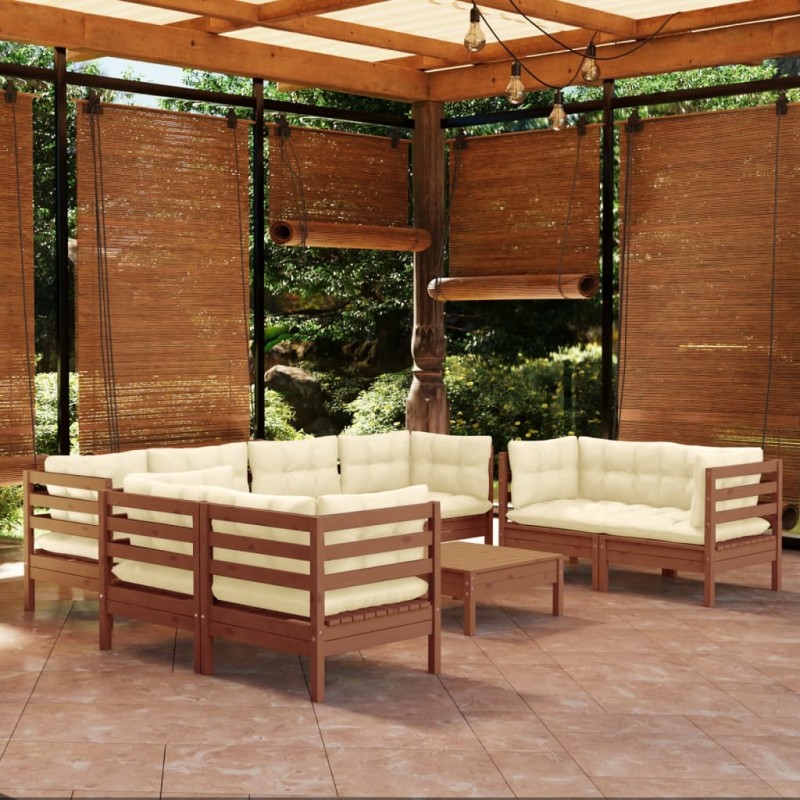vidaXL 9-tlg. Garten-Lounge-Set mit Kissen Kiefer Massivholz vidaXL 9-tlg. Garten-Lounge-Set mit Kissen Kiefer Massivholz