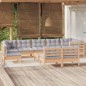 vidaXL 10-tlg. Garten-Lounge-Set mit Grauen Kissen Kiefer Massivholz vidaXL 10-tlg. Garten-Lounge-Set mit Grauen Kissen Kiefer Massivholz