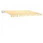 vidaXL Automatische Markise mit LED Windsensor 400x300 cm Gelb/Weiß vidaXL Automatische Markise mit LED Windsensor 400x300 cm Gelb/Weiß