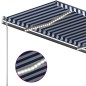 vidaXL Markise Manuell Einziehbar mit LED 450x300 cm Blau und Weiß vidaXL Markise Manuell Einziehbar mit LED 450x300 cm Blau und Weiß