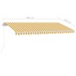 vidaXL Markise Manuell Einziehbar mit LED 400x300 cm Gelb Weiß vidaXL Markise Manuell Einziehbar mit LED 400x300 cm Gelb Weiß