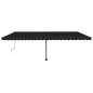 vidaXL Markise Manuell Einziehbar mit LED 600x300 cm Anthrazit vidaXL Markise Manuell Einziehbar mit LED 600x300 cm Anthrazit