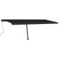 vidaXL Markise Manuell Einziehbar mit LED 600x300 cm Anthrazit vidaXL Markise Manuell Einziehbar mit LED 600x300 cm Anthrazit