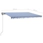 vidaXL Markise Manuell Einziehbar mit LED 450x300 cm Blau und Weiß vidaXL Markise Manuell Einziehbar mit LED 450x300 cm Blau und Weiß