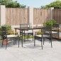 vidaXL 5-tlg. Garten-Essgruppe mit Kissen Schwarz Poly Rattan vidaXL 5-tlg. Garten-Essgruppe mit Kissen Schwarz Poly Rattan