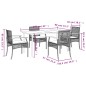 vidaXL 5-tlg. Garten-Essgruppe mit Kissen Schwarz Poly Rattan vidaXL 5-tlg. Garten-Essgruppe mit Kissen Schwarz Poly Rattan