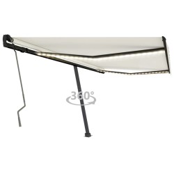 Gelenkarmmarkise Einziehbar mit LED 450x300 cm Creme