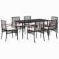 vidaXL 7-tlg. Garten-Essgruppe mit Kissen Schwarz Poly Rattan vidaXL 7-tlg. Garten-Essgruppe mit Kissen Schwarz Poly Rattan