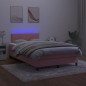 vidaXL Boxspringbett mit Matratze & LED Rosa 120x190 cm Samt vidaXL Boxspringbett mit Matratze & LED Rosa 120x190 cm Samt