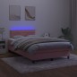 vidaXL Boxspringbett mit Matratze & LED Rosa 120x190 cm Samt vidaXL Boxspringbett mit Matratze & LED Rosa 120x190 cm Samt