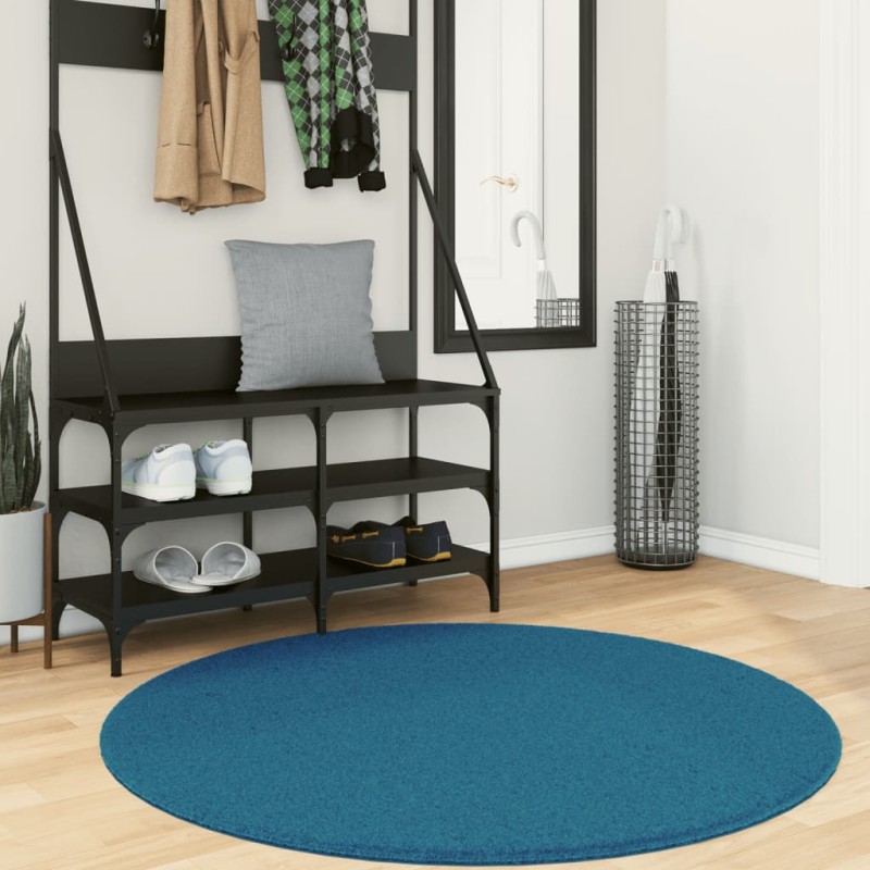 vidaXL Teppich OVIEDO Kurzflor Türkis Ø 120 cm vidaXL Teppich OVIEDO Kurzflor Türkis Ø 120 cm