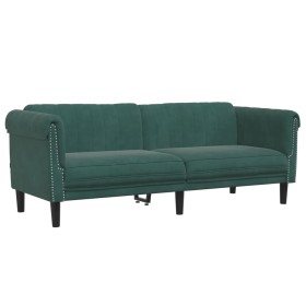 vidaXL Sofa 3-Sitzer Dunkelgrün Samt