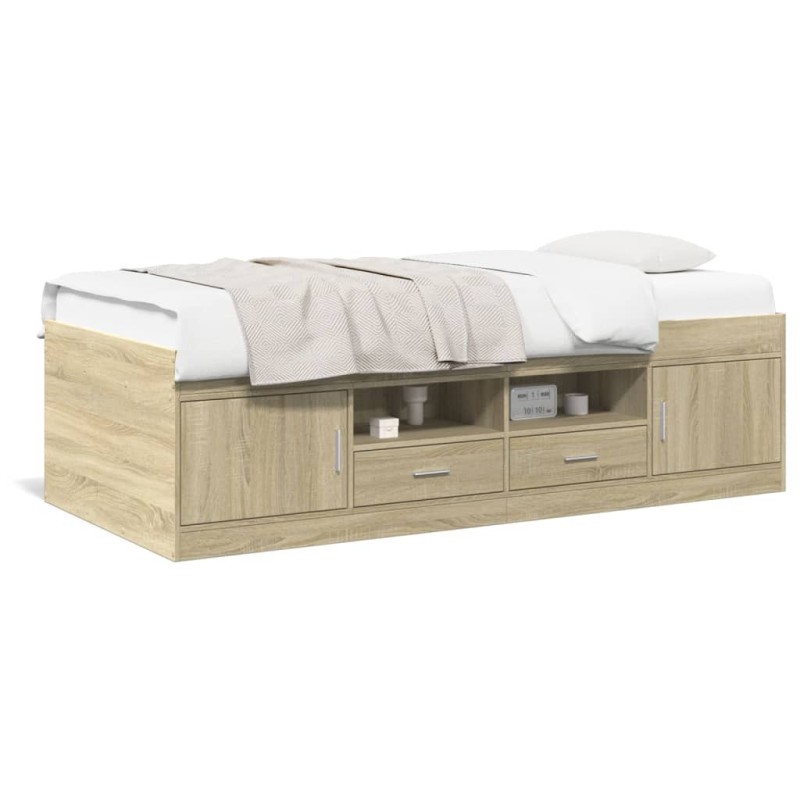 vidaXL Tagesbett mit Schubladen Sonoma-Eiche 100x200 cm Holzwerkstoff vidaXL Tagesbett mit Schubladen Sonoma-Eiche 100x200 cm Holzwerkstoff