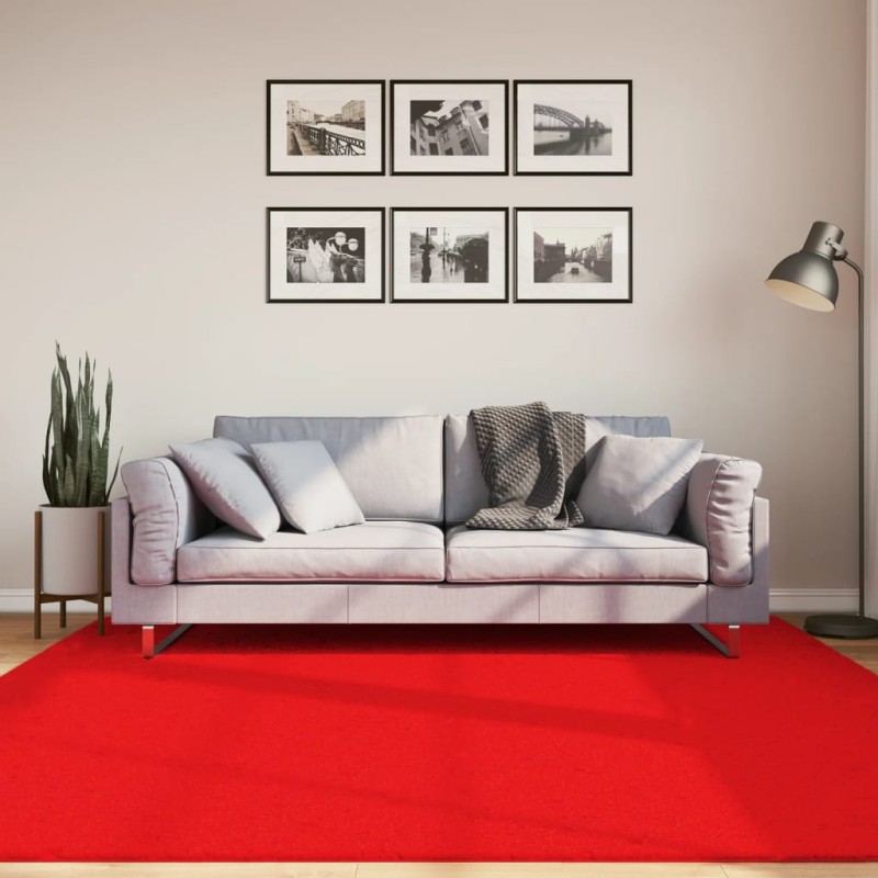 vidaXL Teppich OVIEDO Kurzflor Rot 200x200 cm vidaXL Teppich OVIEDO Kurzflor Rot 200x200 cm
