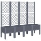 vidaXL Pflanzkübel mit Rankgitter Grau 160x40x142 cm PP vidaXL Pflanzkübel mit Rankgitter Grau 160x40x142 cm PP