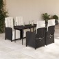 vidaXL 5-tlg. Garten-Essgruppe mit Kissen Schwarz Poly Rattan vidaXL 5-tlg. Garten-Essgruppe mit Kissen Schwarz Poly Rattan