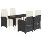 vidaXL 5-tlg. Garten-Essgruppe mit Kissen Schwarz Poly Rattan vidaXL 5-tlg. Garten-Essgruppe mit Kissen Schwarz Poly Rattan