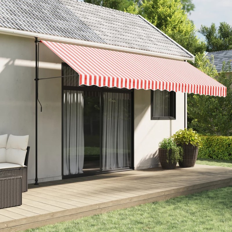 vidaXL Markisenbespannung Rot und Weiß Gestreift 4,5x3 m vidaXL Markisenbespannung Rot und Weiß Gestreift 4,5x3 m