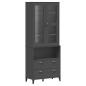 vidaXL Highboard VIKEN Anthrazit 80x40x200 cm Massivholz Kiefer vidaXL Highboard VIKEN Anthrazit 80x40x200 cm Massivholz Kiefer