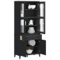 vidaXL Highboard VIKEN Schwarz 80x40x190 cm Massivholz Kiefer vidaXL Highboard VIKEN Schwarz 80x40x190 cm Massivholz Kiefer