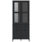 vidaXL Highboard VIKEN Schwarz 80x40x190 cm Massivholz Kiefer vidaXL Highboard VIKEN Schwarz 80x40x190 cm Massivholz Kiefer