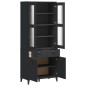 vidaXL Highboard VIKEN Schwarz 80x40x190 cm Massivholz Kiefer vidaXL Highboard VIKEN Schwarz 80x40x190 cm Massivholz Kiefer