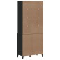 vidaXL Highboard VIKEN Schwarz 80x40x190 cm Massivholz Kiefer vidaXL Highboard VIKEN Schwarz 80x40x190 cm Massivholz Kiefer