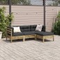 vidaXL 4-tlg. Garten-Sofagarnitur mit Kissen Kiefernholz Imprägniert vidaXL 4-tlg. Garten-Sofagarnitur mit Kissen Kiefernholz Imprägniert