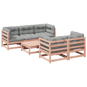 vidaXL 6-tlg. Garten-Sofagarnitur mit Kissen Massivholz Douglasie