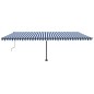 Automatische Markise mit LED & Windsensor 600x300 Blau und Weiß Automatische Markise mit LED & Windsensor 600x300 Blau und Weiß