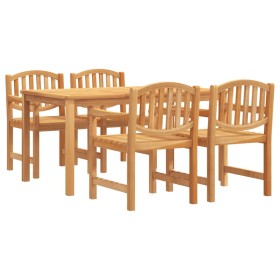 vidaXL 5-tlg. Garten-Essgruppe Massivholz Teak