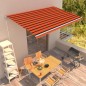 vidaXL Einziehbare Markise Handbetrieben 500 x 300 cm Orange und Braun vidaXL Einziehbare Markise Handbetrieben 500 x 300 cm Orange und Braun