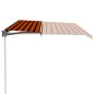 vidaXL Einziehbare Markise Handbetrieben 500 x 300 cm Orange und Braun vidaXL Einziehbare Markise Handbetrieben 500 x 300 cm Orange und Braun