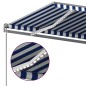 Automatische Markise mit LED & Windsensor 600x300 Blau und Weiß Automatische Markise mit LED & Windsensor 600x300 Blau und Weiß